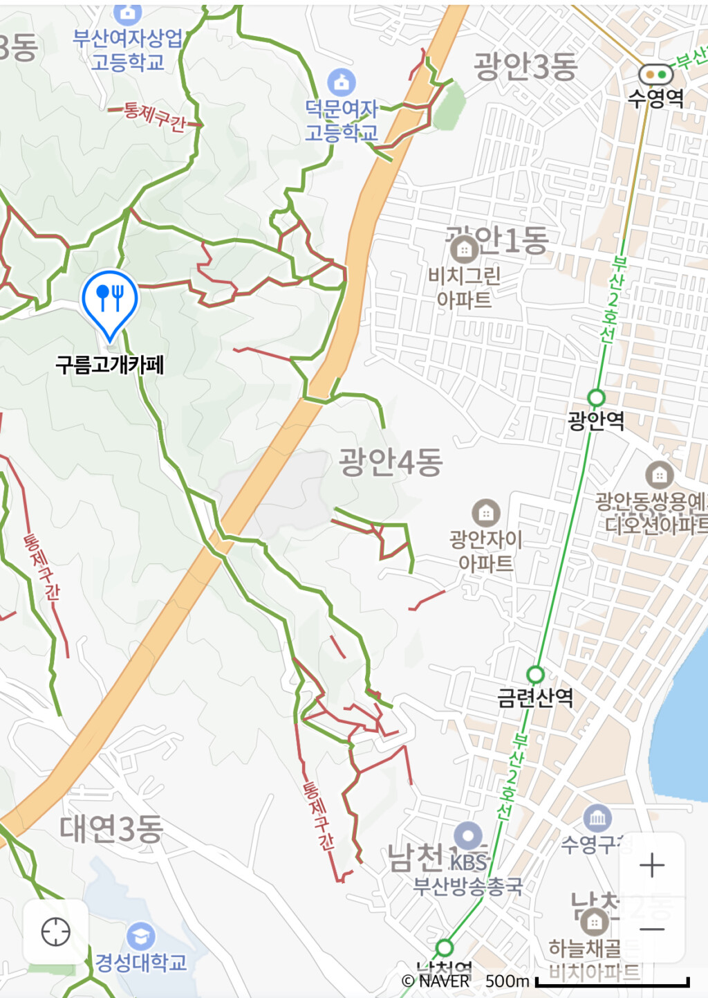 ファンリョンサンの中にあるカフェ地図